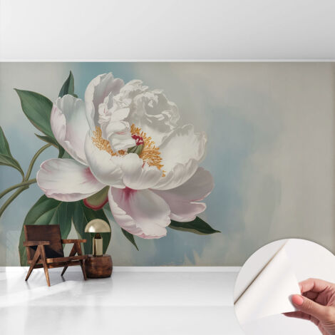 Fototapete Selbstklebend - Wanddekoration - Wandfolie - 3D Tapete Wand - Wohnungsdeko Wunderschöne Pfingstrose 416x254 cm