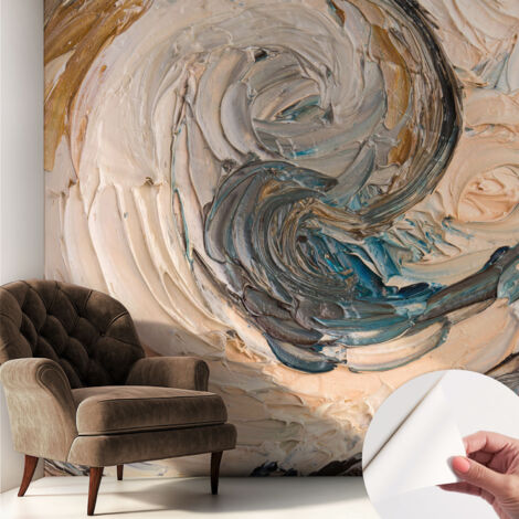Fototapete Selbstklebend - Wandtattoo - leicht anzubringen - Wandverkleidung Bunte Wirbel 250x250 cm