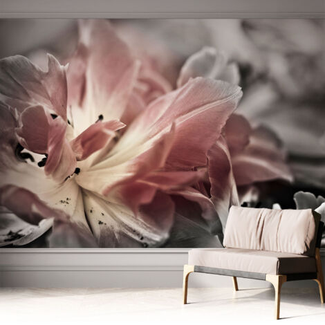 Fototapete Selbstklebend - Wandtattoo - leicht anzubringen - Wandverkleidung Pastellfarbene Blume 312x219 cm