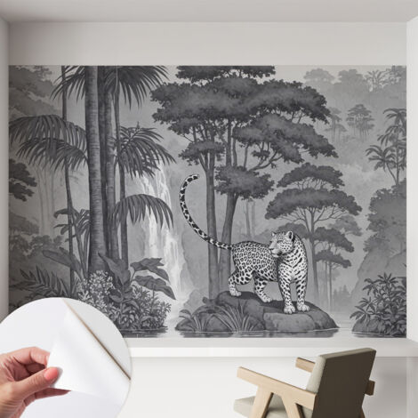 Fototapete Selbstklebend - Wandtattoo - leicht anzubringen - Wandverkleidung Tropischer Dschungel 152x104 cm