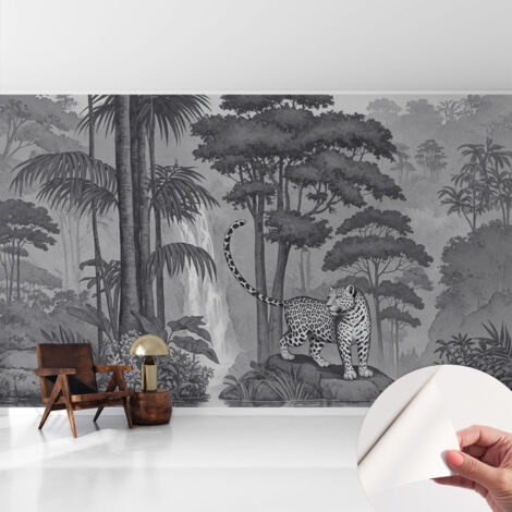 Fototapete Selbstklebend - Wandtattoo - leicht anzubringen - Wandverkleidung Tropischer Dschungel 416x254 cm