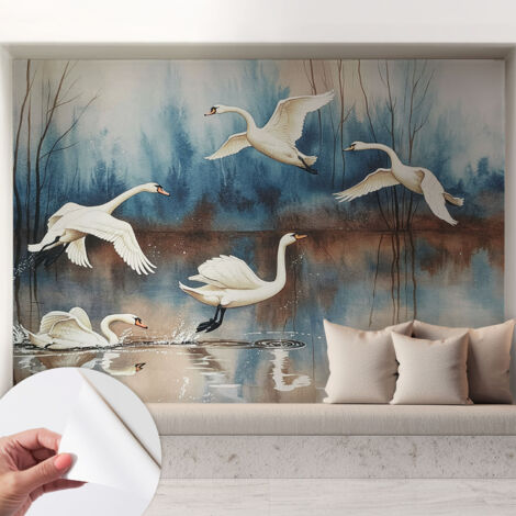 Fototapete Selbstklebend - Wandtattoo - leicht anzubringen - Wandverkleidung Vögel im Flug 208x146 cm