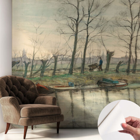 Fototapete Selbstklebend - Wandtattoo - leicht anzubringen - Wandverkleidung Winterlandschaft 250x250 cm