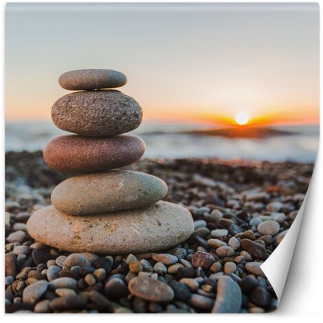 Fototapete Stein Strand Zen 100x100 cm
