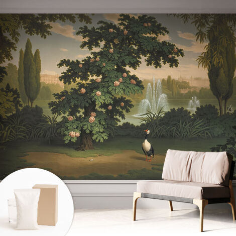 Fototapete Tapete Vliestapete mit Kleber Büro Wandgestaltung - Wanddekoration Wohnzimmer Naturgarten 312x219 cm