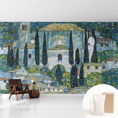 Fototapete Tapete Vliestapete mit Kleber Büro Wandgestaltung - Wanddekoration Wohnzimmer Zypressenhäuser 416x254 cm