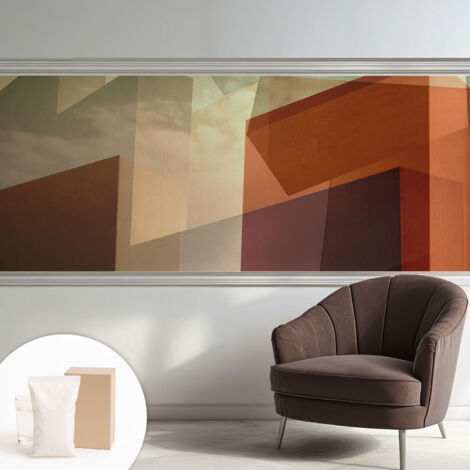 Fototapete Tapete Vliestapete mit Kleber - trendige Wanddeko - Schlafzimmer - Wohnzimmer Abstrakte Formen 250x104 cm