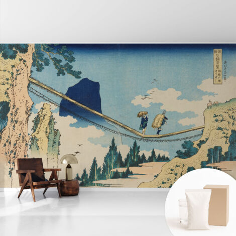 Fototapete Tapete Vliestapete mit Kleber - trendige Wanddeko - Schlafzimmer - Wohnzimmer Bergbrücke 416x254 cm