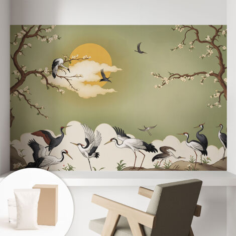 Fototapete Tapete Vliestapete mit Kleber - trendige Wanddeko - Schlafzimmer - Wohnzimmer Elegante Natur 104x70 cm