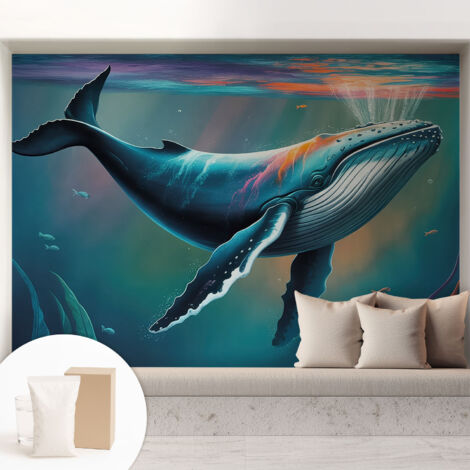 Fototapete Tapete Vliestapete mit Kleber - trendige Wanddeko - Schlafzimmer - Wohnzimmer Meeresriese 208x146 cm
