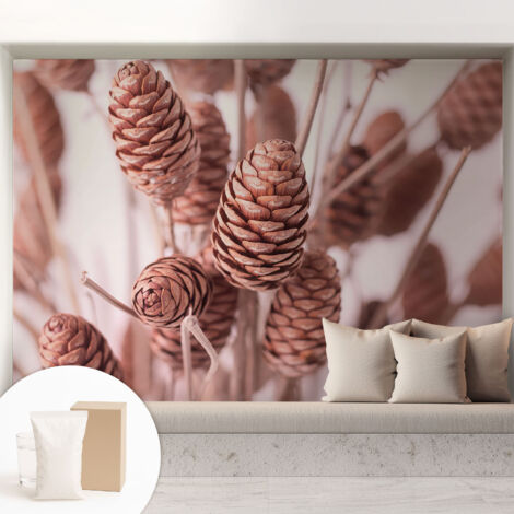Fototapete Tapete Vliestapete mit Kleber - trendige Wanddeko - Schlafzimmer - Wohnzimmer Natürliche Eleganz 208x146 cm