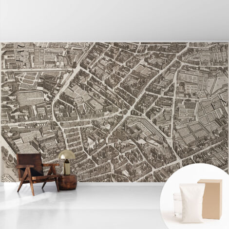 Fototapete Tapete Vliestapete mit Kleber - trendige Wanddeko - Schlafzimmer - Wohnzimmer Städtisches Labyrinth 416x254 cm