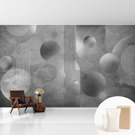 Fototapete - Tapete Vliestapete mit Kleber - Wandtapete Moderne Wandbild Schlafzimmer Wohnzimmer Abstrakte Eleganz 416x254 cm
