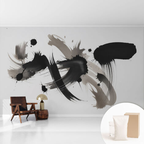 Fototapete - Tapete Vliestapete mit Kleber - Wandtapete Moderne Wandbild Schlafzimmer Wohnzimmer Abstrakter Ausdruck 416x254 cm