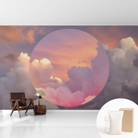 Fototapete - Tapete Vliestapete mit Kleber - Wandtapete Moderne Wandbild Schlafzimmer Wohnzimmer Ätherische Wolken 416x254 cm