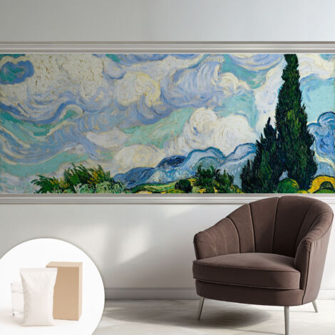 Fototapete - Tapete Vliestapete mit Kleber - Wandtapete Moderne Wandbild Schlafzimmer Wohnzimmer Ausdrucksstarke Wolken 250x104 cm