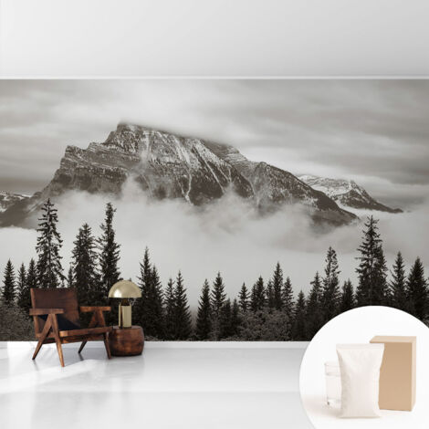 Fototapete - Tapete Vliestapete mit Kleber - Wandtapete Moderne Wandbild Schlafzimmer Wohnzimmer Berglandschaft 416x254 cm
