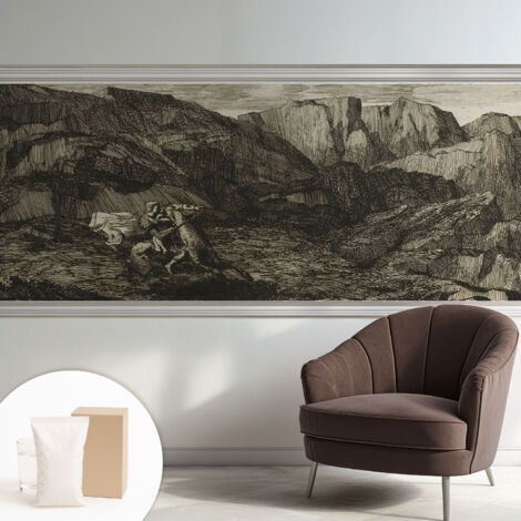 Fototapete - Tapete Vliestapete mit Kleber - Wandtapete Moderne Wandbild Schlafzimmer Wohnzimmer Bergreise 250x104 cm
