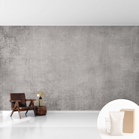 Fototapete - Tapete Vliestapete mit Kleber - Wandtapete Moderne Wandbild Schlafzimmer Wohnzimmer Betonmuster 416x254 cm