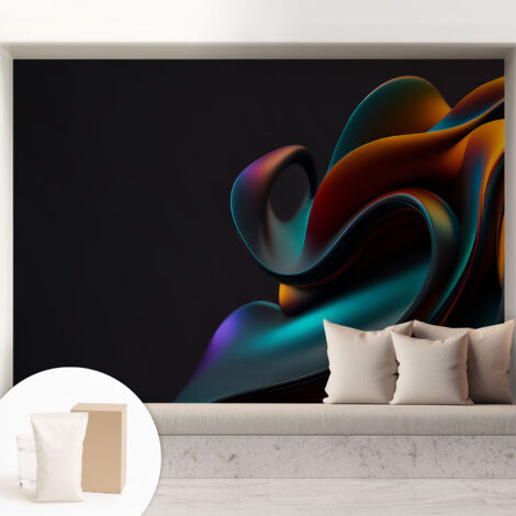 Fototapete - Tapete Vliestapete mit Kleber - Wandtapete Moderne Wandbild Schlafzimmer Wohnzimmer Bunter Strudel 208x146 cm
