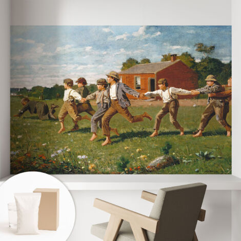 Fototapete - Tapete Vliestapete mit Kleber - Wandtapete Moderne Wandbild Schlafzimmer Wohnzimmer Fröhliches Spiel 104x70 cm