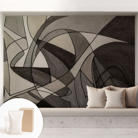 Fototapete - Tapete Vliestapete mit Kleber - Wandtapete Moderne Wandbild Schlafzimmer Wohnzimmer Geometrische Abstraktion 208x146 cm