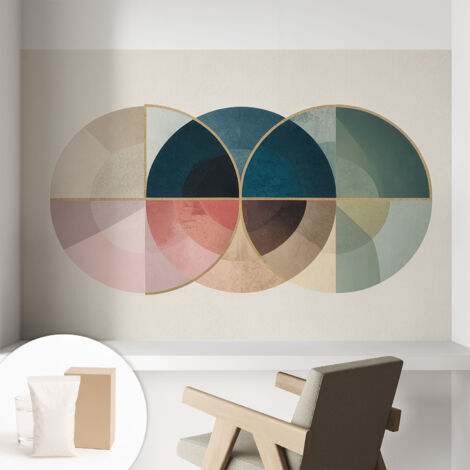 Fototapete - Tapete Vliestapete mit Kleber - Wandtapete Moderne Wandbild Schlafzimmer Wohnzimmer Geometrische Eleganz 104x70 cm