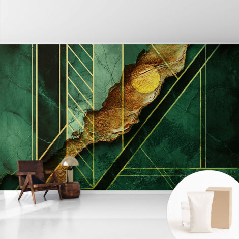 Fototapete - Tapete Vliestapete mit Kleber - Wandtapete Moderne Wandbild Schlafzimmer Wohnzimmer Geometrische Spannung 416x254 cm