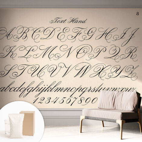 Fototapete - Tapete Vliestapete mit Kleber - Wandtapete Moderne Wandbild Schlafzimmer Wohnzimmer Kalligraphische Schrift 312x219 cm
