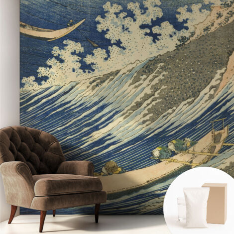 Fototapete - Tapete Vliestapete mit Kleber - Wandtapete Moderne Wandbild Schlafzimmer Wohnzimmer Meereswellen 250x250 cm