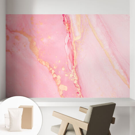 Fototapete - Tapete Vliestapete mit Kleber - Wandtapete Moderne Wandbild Schlafzimmer Wohnzimmer Pastellfarbene Abstraktion 104x70 cm