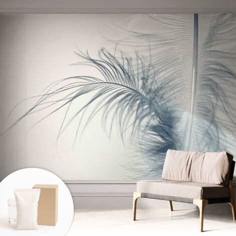 Fototapete - Tapete Vliestapete mit Kleber - Wandtapete Moderne Wandbild Schlafzimmer Wohnzimmer Zarte Feder 312x219 cm
