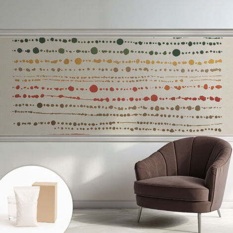 Fototapete Tapete Vliestapete mit Kleber - Wandtattoo - leicht anzubringen - Wandverkleidung Bunte Punkte 250x104 cm