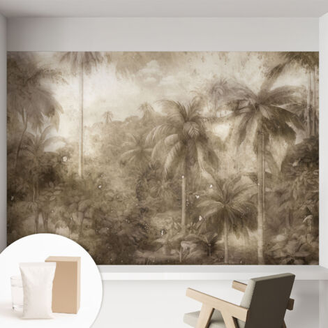 Fototapete Tapete Vliestapete mit Kleber - Wandtattoo - leicht anzubringen - Wandverkleidung Exotische Landschaft 152x104 cm