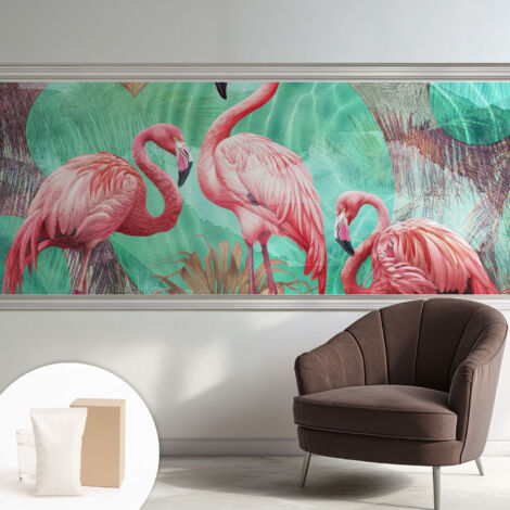 Fototapete Tapete Vliestapete mit Kleber - Wandtattoo - leicht anzubringen - Wandverkleidung Exotische Vögel 250x104 cm