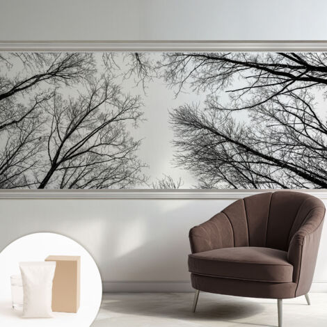 Fototapete Tapete Vliestapete mit Kleber - Wandtattoo - leicht anzubringen - Wandverkleidung Kahle Äste 250x104 cm