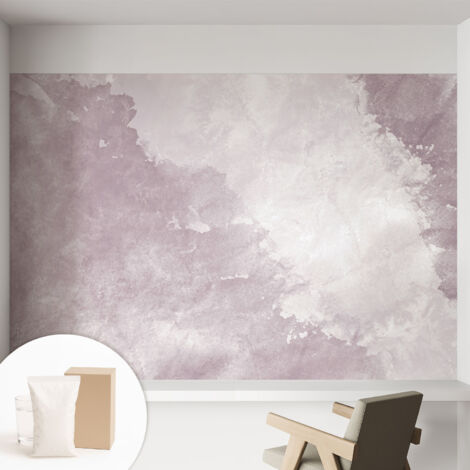 Fototapete Tapete Vliestapete mit Kleber - Wandtattoo - leicht anzubringen - Wandverkleidung Violette Abstraktion 152x104 cm