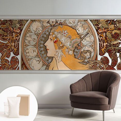 Fototapete Tapete Vliestapete mit Kleber - Wandtattoo - leicht anzubringen - Wandverkleidung Zodiac-Eleganz 250x104 cm