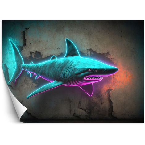 Fototapete Tiere Delphin Neon 100x70 cm