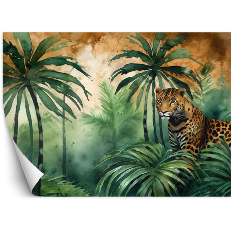 Fototapete Tiger Dschungel Tiere Abstrakt 100x70 cm
