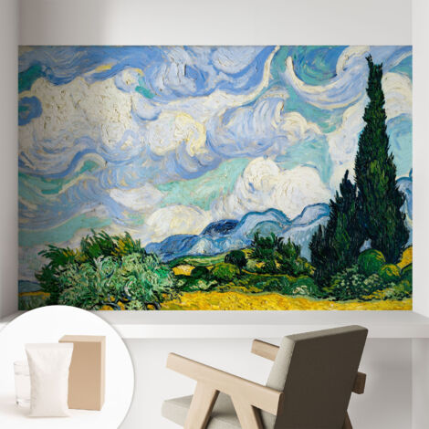 Fototapete Vliestapete mit Kleber - modern Wohnzimmer - Wanddekoration - einfach anzubringen Ausdrucksstarke Wolken 104x70 cm