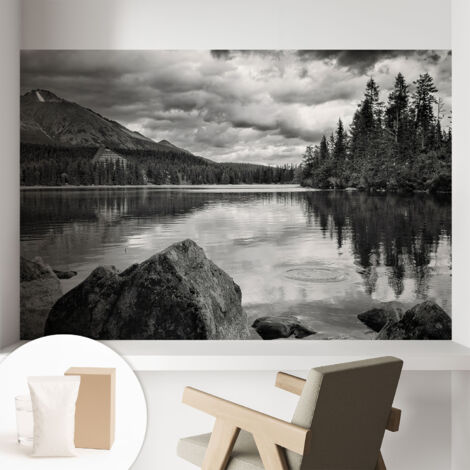 Fototapete Vliestapete mit Kleber - modern Wohnzimmer - Wanddekoration - einfach anzubringen Bergpanorama 104x70 cm