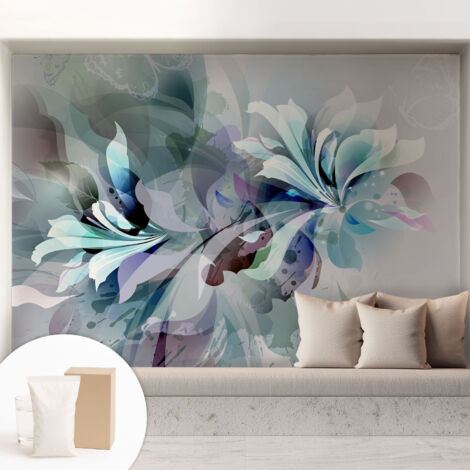 Fototapete Vliestapete mit Kleber - modern Wohnzimmer - Wanddekoration - einfach anzubringen Blumenabstraktion 208x146 cm