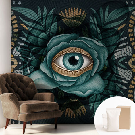 Fototapete Vliestapete mit Kleber - modern Wohnzimmer - Wanddekoration - einfach anzubringen Blumenauge 250x250 cm