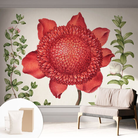 Fototapete Vliestapete mit Kleber - modern Wohnzimmer - Wanddekoration - einfach anzubringen Blumeneleganz 312x219 cm