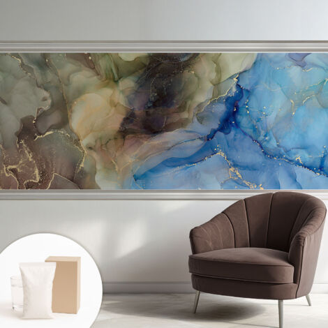 Fototapete Vliestapete mit Kleber - modern Wohnzimmer - Wanddekoration - einfach anzubringen Farbenfrohe Abstraktion 250x104 cm