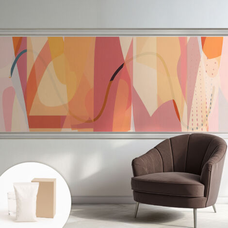 Fototapete Vliestapete mit Kleber - modern Wohnzimmer - Wanddekoration - einfach anzubringen Farbenfrohe Abstraktion 250x104 cm