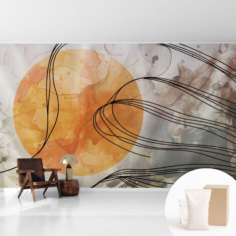 Fototapete Vliestapete mit Kleber - modern Wohnzimmer - Wanddekoration - einfach anzubringen Harmonische Abstraktion 416x254 cm