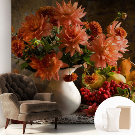 Fototapete Vliestapete mit Kleber - modern Wohnzimmer - Wanddekoration - einfach anzubringen Herbstkomposition 250x250 cm