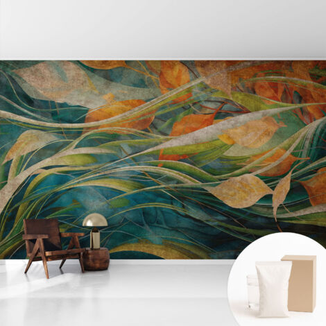 Fototapete Vliestapete mit Kleber - modern Wohnzimmer - Wanddekoration - einfach anzubringen Herbstlandschaft 416x254 cm